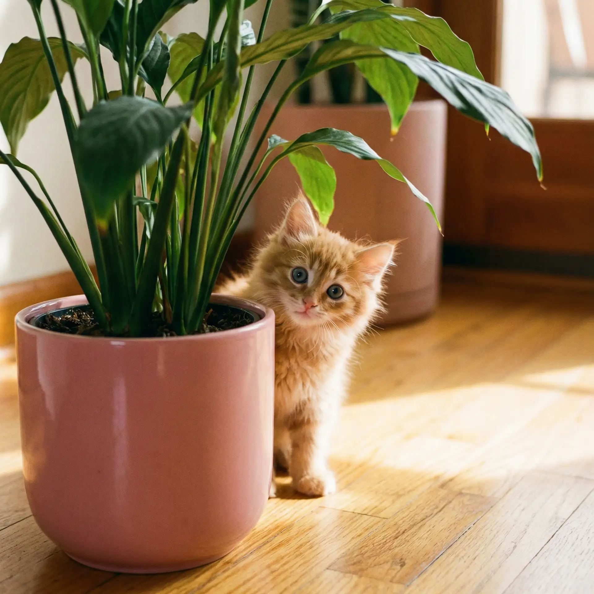 小猫从花盆后探头 - 斗鱼电影